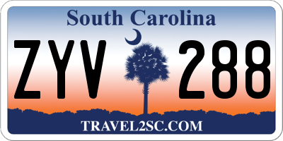 SC license plate ZYV288