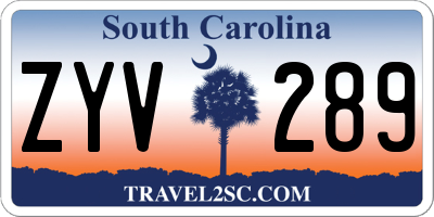SC license plate ZYV289