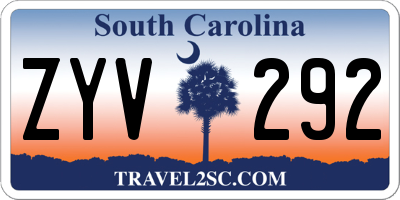 SC license plate ZYV292