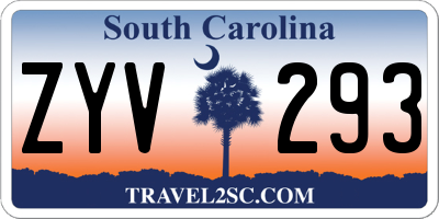 SC license plate ZYV293