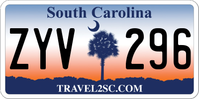 SC license plate ZYV296