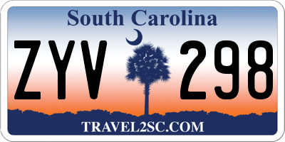 SC license plate ZYV298