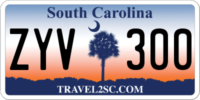SC license plate ZYV300