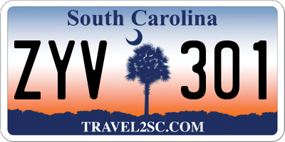 SC license plate ZYV301
