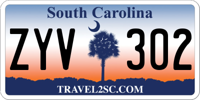 SC license plate ZYV302