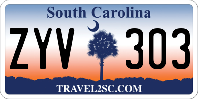 SC license plate ZYV303