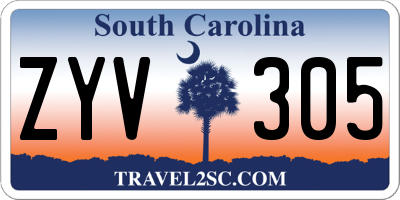 SC license plate ZYV305