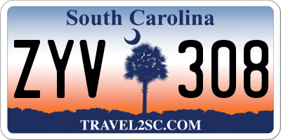 SC license plate ZYV308