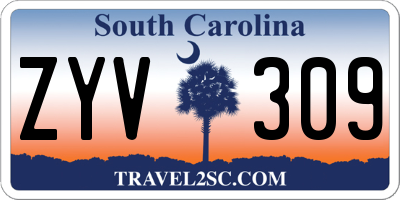 SC license plate ZYV309