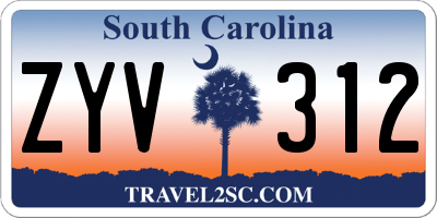 SC license plate ZYV312