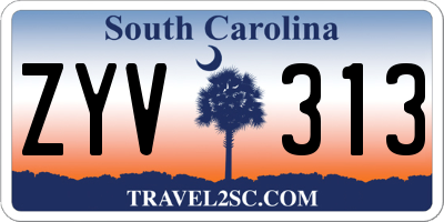 SC license plate ZYV313