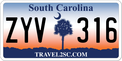 SC license plate ZYV316