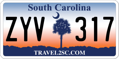 SC license plate ZYV317