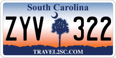 SC license plate ZYV322