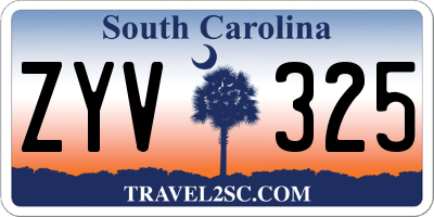SC license plate ZYV325