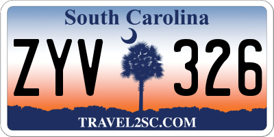 SC license plate ZYV326