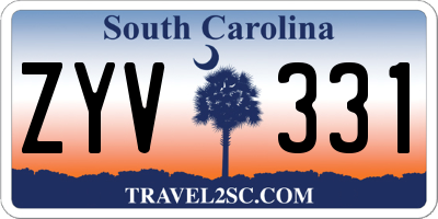 SC license plate ZYV331