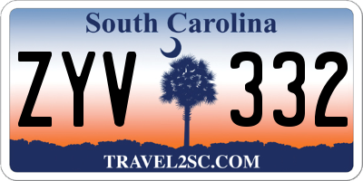 SC license plate ZYV332