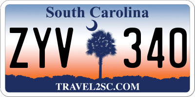 SC license plate ZYV340