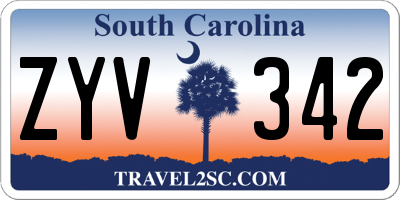SC license plate ZYV342