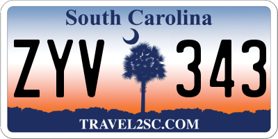 SC license plate ZYV343