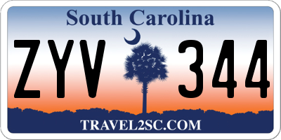 SC license plate ZYV344