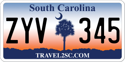 SC license plate ZYV345
