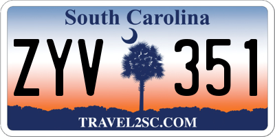 SC license plate ZYV351