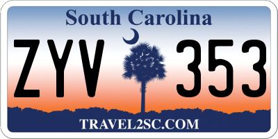 SC license plate ZYV353