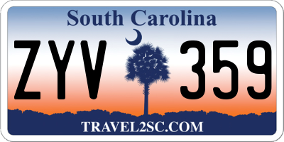 SC license plate ZYV359