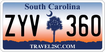 SC license plate ZYV360