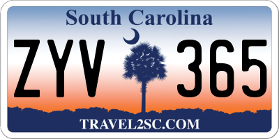 SC license plate ZYV365