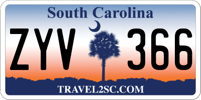 SC license plate ZYV366