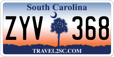 SC license plate ZYV368