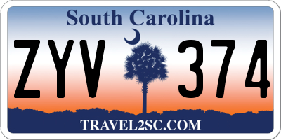 SC license plate ZYV374