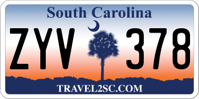 SC license plate ZYV378