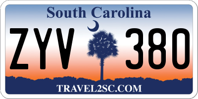SC license plate ZYV380