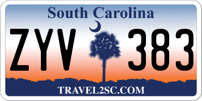 SC license plate ZYV383