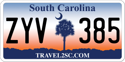 SC license plate ZYV385