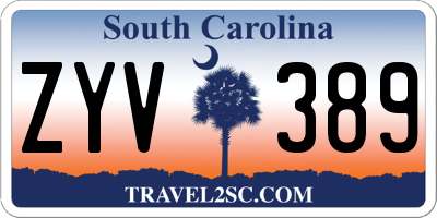 SC license plate ZYV389
