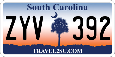 SC license plate ZYV392