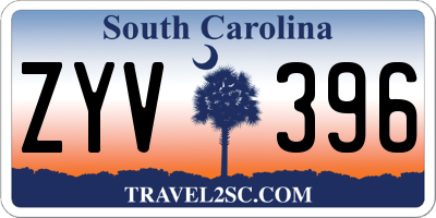 SC license plate ZYV396