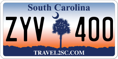 SC license plate ZYV400