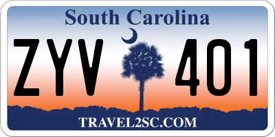 SC license plate ZYV401