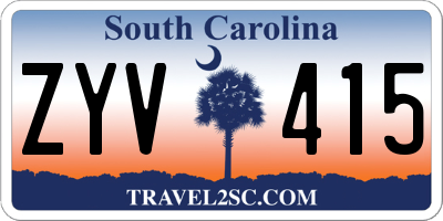SC license plate ZYV415