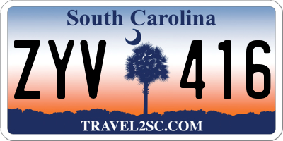 SC license plate ZYV416