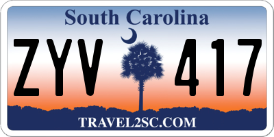 SC license plate ZYV417