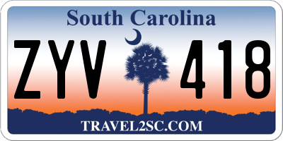 SC license plate ZYV418