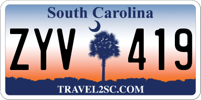 SC license plate ZYV419