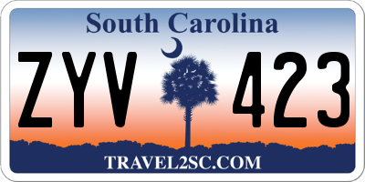 SC license plate ZYV423